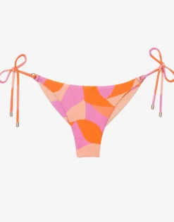 Martinica Tie Side Bikini Pant - Orange and Pink