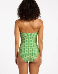 Mattala Geo Moulded Bandeau Swimsuit - Flora