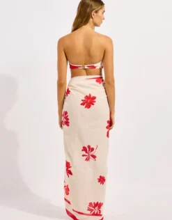 Mayflower Sarong - Ecru and Cosmo
