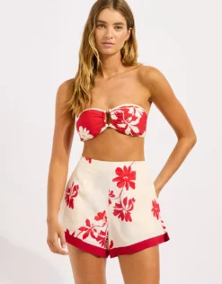 Mayflower Tailored Short - Ecru and Cosmo