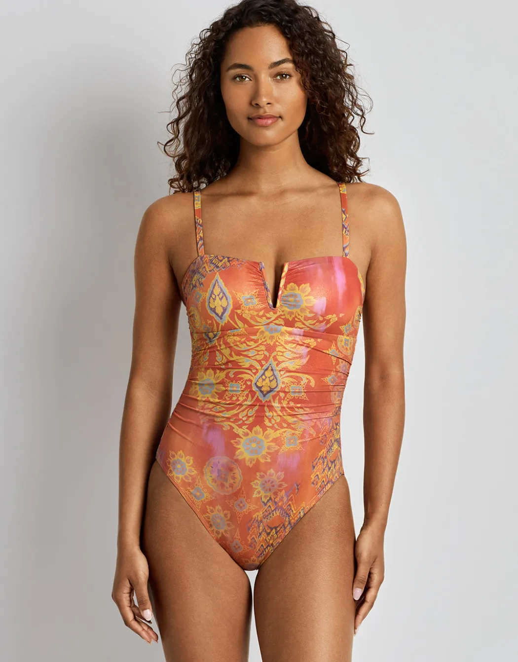 Medallion Shimmer V Wire OTS Swimsuit - Multi