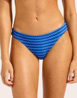 Mesh Effect Hipster Bikini Pant - Sapphire