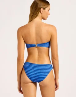 Mesh Effect Hipster Bikini Pant - Sapphire