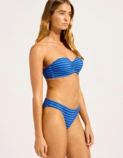 Mesh Effect Hipster Bikini Pant - Sapphire