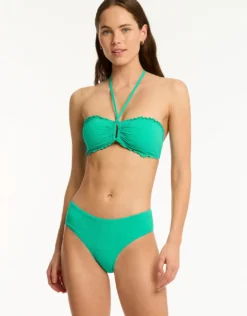Messina Ring Bandeau Bikini Top - Evergreen