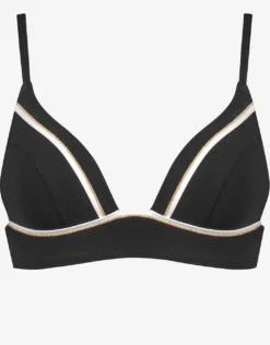 Metrics Bralette Bikini Top - Black White and Gold