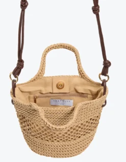 Micro Raffia Basket Beach Bag - Sand