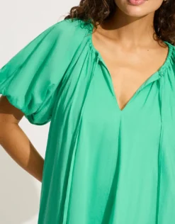 Mini Babydoll Beach Dress - Jade Green