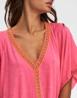 Mini Pima Abaya Dress - Hot Pink