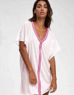 Mini Pima Abaya Dress - White