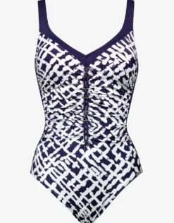 Modern Marina Moulded Swimsuit - White Navy