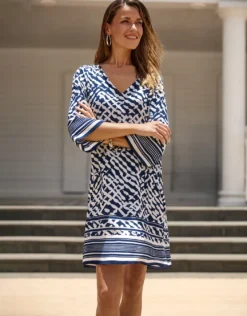 Modern Marina Tunic - White Navy