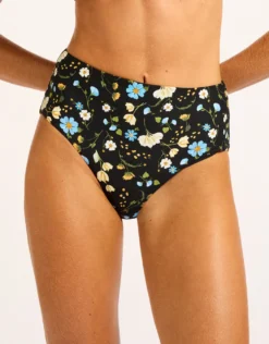 Modern Romance High Waisted Bikini Pant - Black