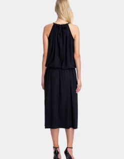 Moonlight Glow Halter Dress - Black