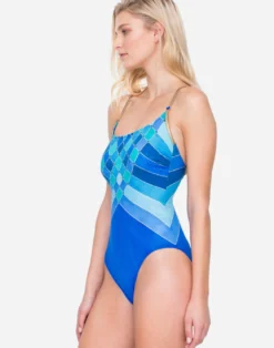 Mystic Gem Round Neck Swimsuit - Multi Blue