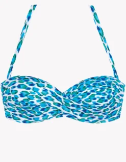 Nassau Twist Bandeau Bikini Top - Blue