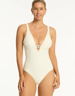 Nautique Chain Link Longline Swimsuit - Coconut