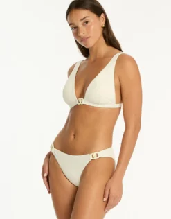 Nautique Chain Link Longline Tri Bikini Top - Coconut
