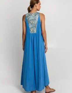 New Triangle Maxi Dress - Blue Raf and Gold