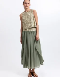 New Triangle Skirt - Sage and Gold