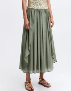 New Triangle Skirt - Sage and Gold