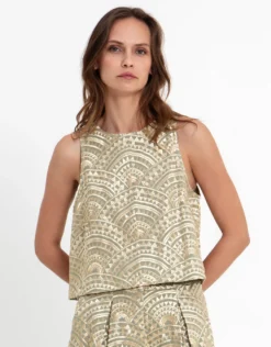 New Triangle Top - Light Grey and Gold