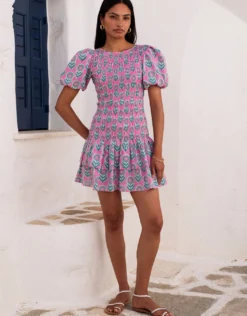 Nova Mini Dress - Lilac Buta