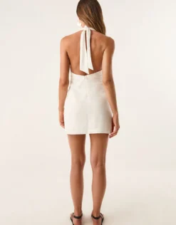 Off White Aster Short Dress - Off White