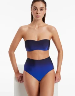 Oia Sunset Minimal Bandeau Bikini Top - Ocean