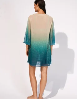Ombre Metallic Tunic - Aqua Gradient
