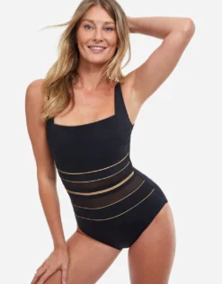 Onyx Square Neck Swimsuit - Black