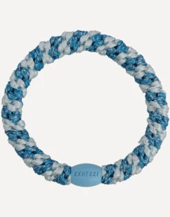 Original Hair Tie - Baby Blue Glitter Stripe
