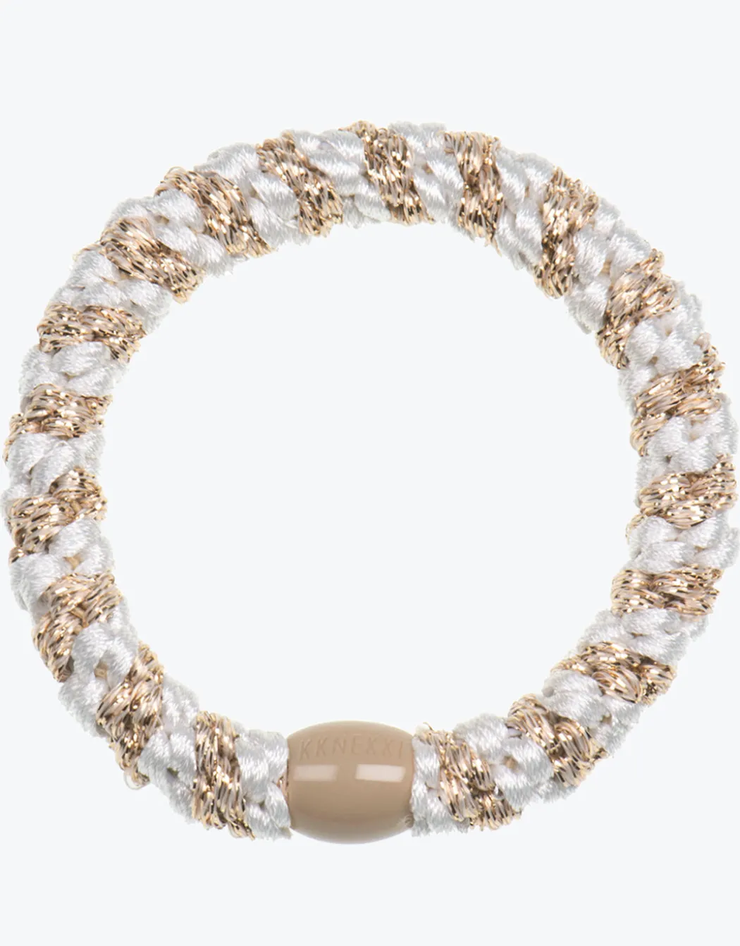 Original Hair Tie - Beige and White Glitter Stripe