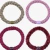 Original Hair Tie Bundle - Pink Glitter, Camo Glitter, Mulberry and Velvet Bordeaux