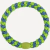 Original Hair Tie - Lime Green Ocean Glitter Stripe