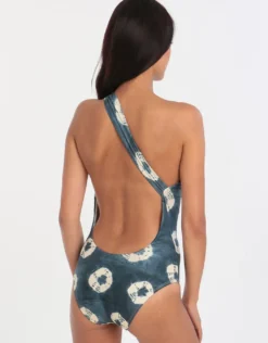 Padang One Shoulder Knot Maillot - Print