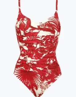 Palmaria Ruched Underwired Swimsuit - Creme Rouge