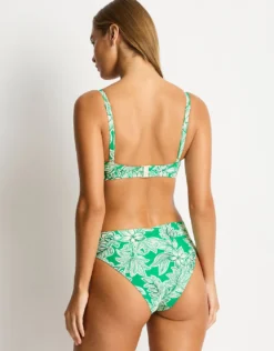 Palmera Cross Front Underwired Bikini Top - Green