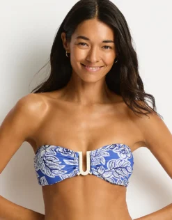 Palmera U Bar Bandeau Bikini Top - Blue