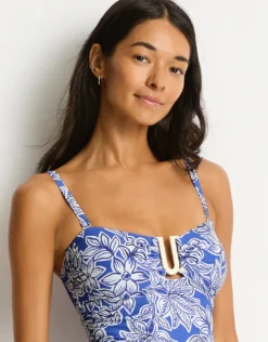 Palmera U Bar Bandeau Swimsuit - Blue