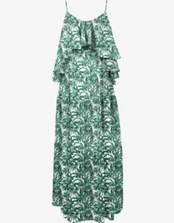 Palmette Ruffle Dress - Jungle Veil