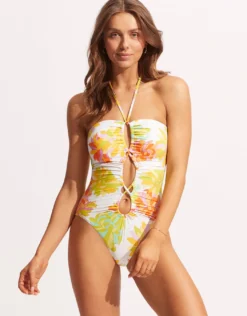 Palm Springs Bandeau Swimsuit - Limelight