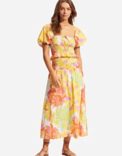 Palm Springs Shirring Top - Limelight