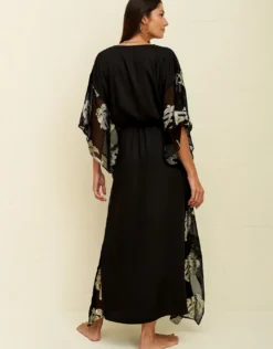 Palm Tree Kaftan - Black