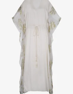 Palm Tree Kaftan - White