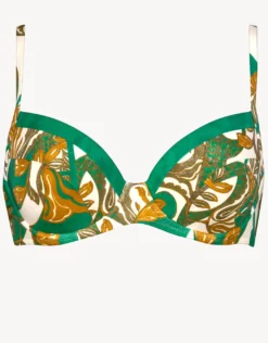 Perceptions Underwired Bikini Top - Cream and Green