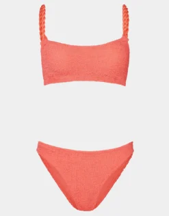 Phoebe Bikini Set - Metallic Coral