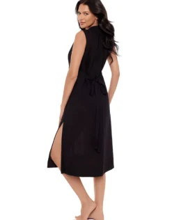 Pleated Beach Dress - Black