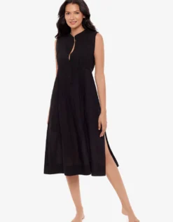 Pleated Beach Dress - Black