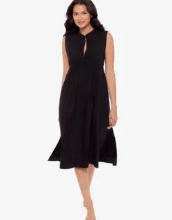 Pleated Beach Dress - Black